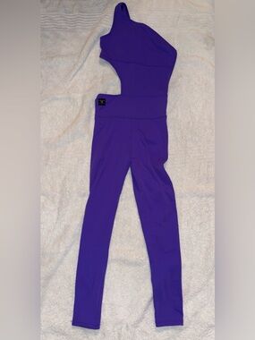 Kandi Kouture Kids One-Shoulder Dance Unitard/Leotard in Purple Size CXL (10/12)